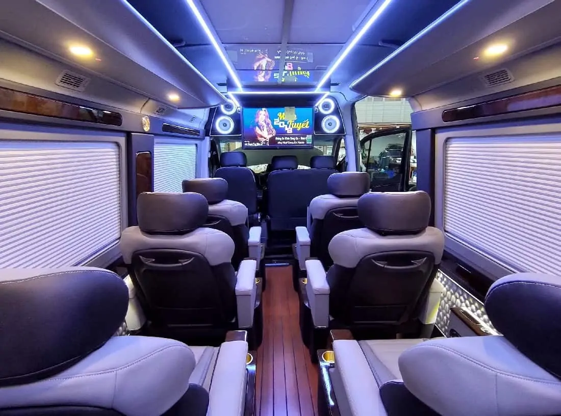 nội thất xe limousine 12 chỗ
